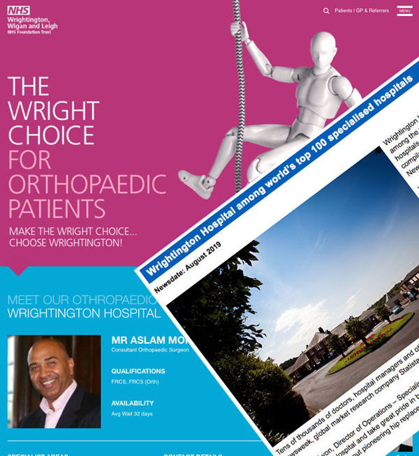 Wrightington Hospital the right choice for orthopedic patients - best hip and knee surgeon mr aslam mohammed